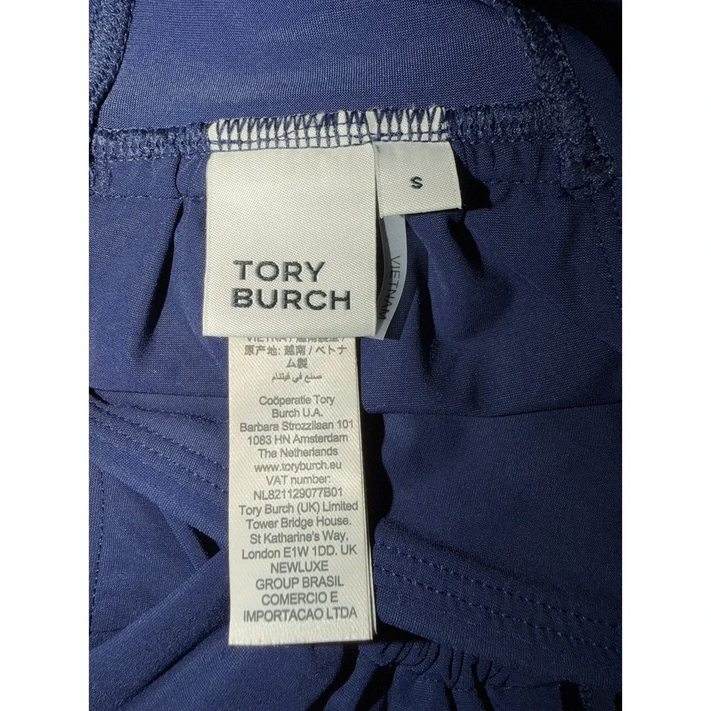 Tory Burch Bandeau Halter Bikini Top & High-Waisted Cinched Bikini Bottoms Small